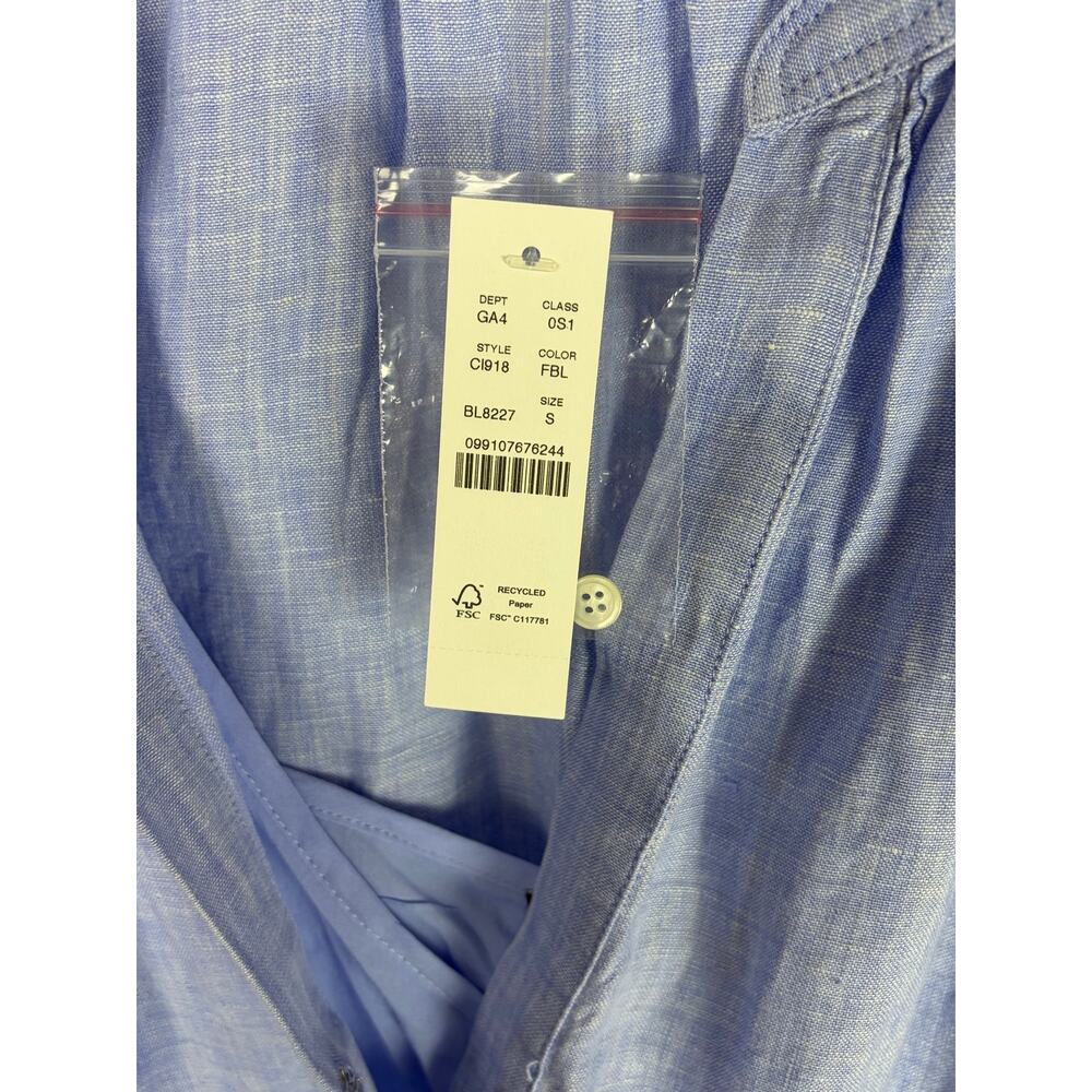 J Crew Linen Cabana Midi Dress Blue Coastal Chic S NWT - Picture 9 of 13